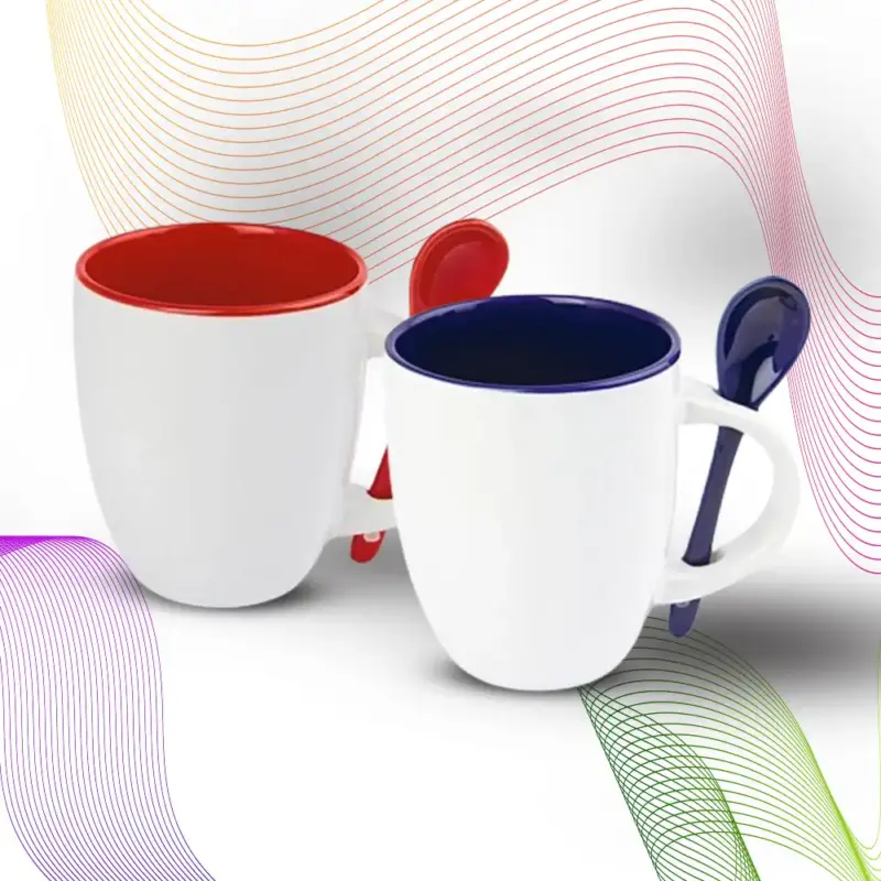 Mug taza color con cuchara
