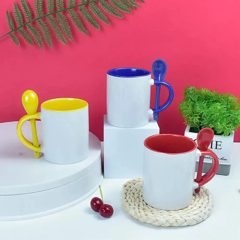 Mug taza color con cuchara - Imagen 2